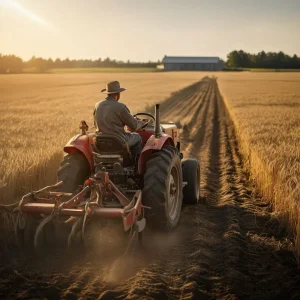 AI image of a guy on a tractor